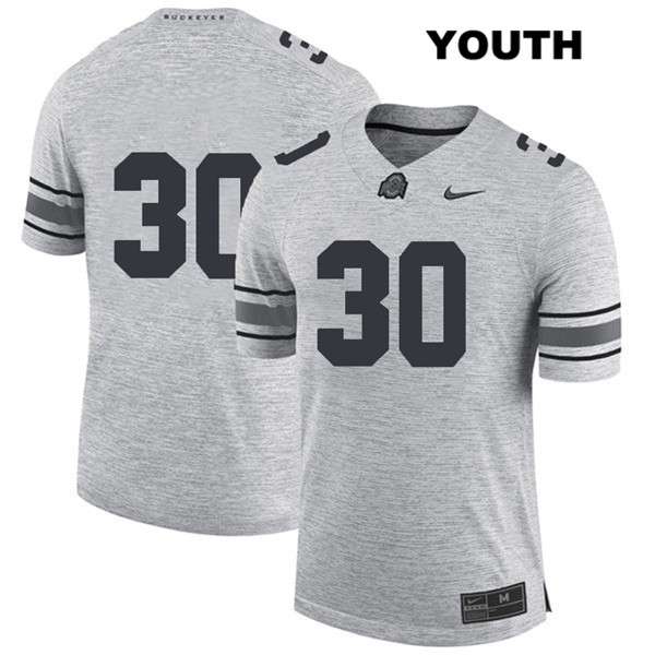 Ohio State Buckeyes Youth Kevin Dever #30 Gray Authentic Nike No Name College NCAA Stitched Football Jersey BH19J00DO